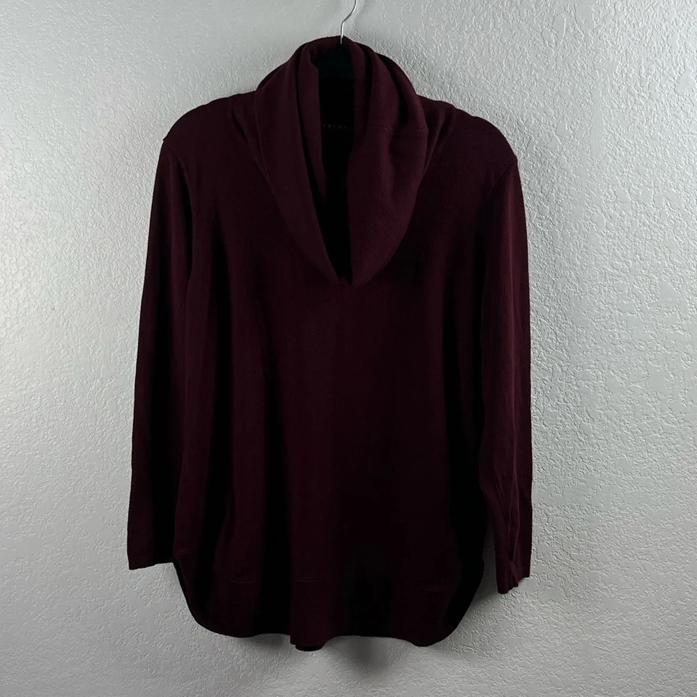 Cyrus Women’s Deep Burgundy Cowl Neck Sweater Sz 1X Fall winter Wear Cozy Comfy